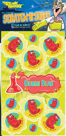 Dr. Stinky Scratch-N-Sniff Stickers Gummi Bear Package