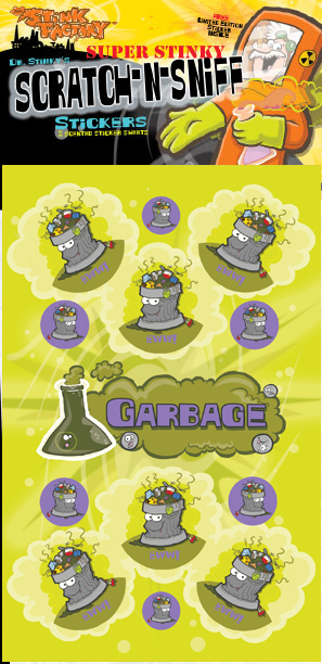 Dr. Stinky Scratch-N-Sniff Stickers Garbage Package